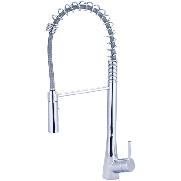 Olympia Faucets Single Handle Spring Pull-Down Kitchen Faucet, Compression Hose, Chrm, Number of Holes: 1 or 3 K-5015